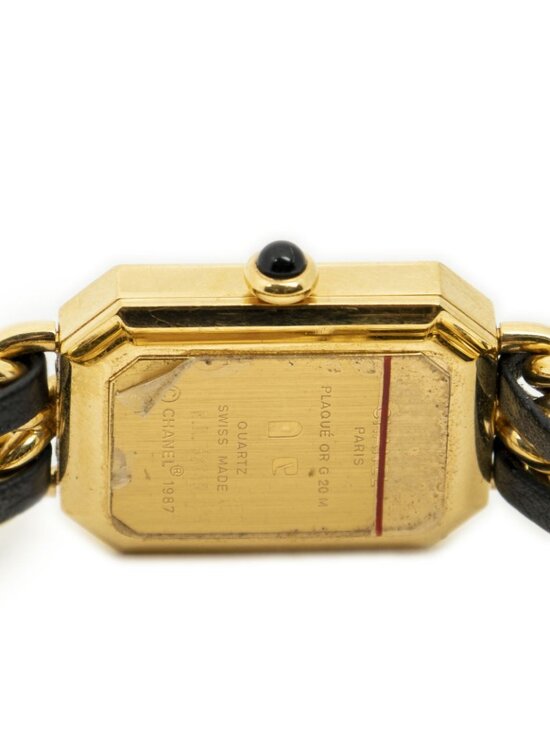 CHANEL Premiere Size L Gold Plated Quartz Ladies Watch H0001 Chanel Premiere Gold Black Plated